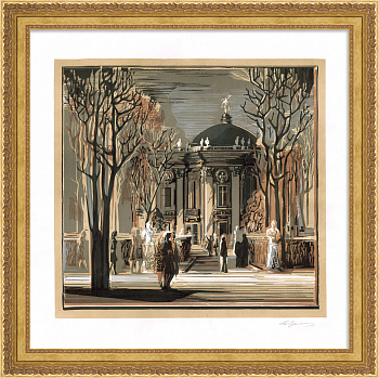 Усадьба Кусково осенью. Эрмитаж. Авторская гравюра Усадьба Кусково осенью. Эрмитаж. Авторская гравюра