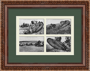 Рено FT - легкий танк Первой мировой войны, панно из открыток в раме