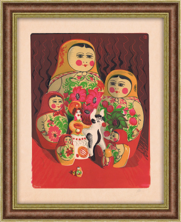Хоровод. Авторская линогравюра О.А. Коняшина