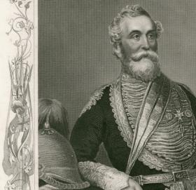 Английский генерал кавалерии Уильям Битсон, из серии "Крымская война". Антикварная гравюра