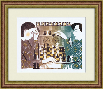Шахматисты. Авторская литография в раме Шахматисты. Авторская литография в раме