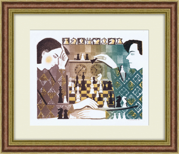 Шахматисты. Авторская литография в раме Шахматисты. Авторская литография в раме