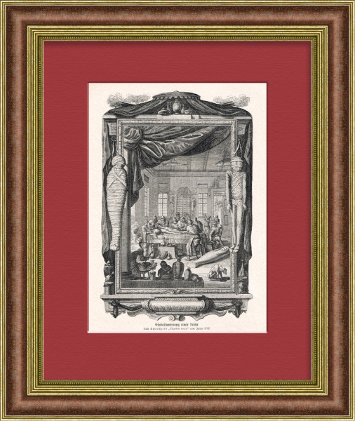 Патологоанатомы и медицина: бальзамирование и мумифицирование. Старинная литография