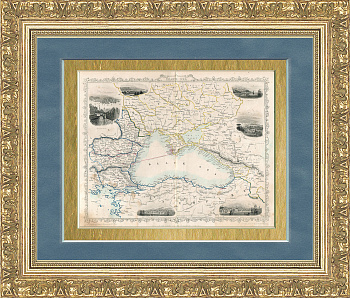 Черное море: Россия, Крым, Турция, Кавказ, антикварная с гравюрами, 1860 г. Черное море: Россия, Крым, Турция, Кавказ, антикварная с гравюрами, 1860 г.