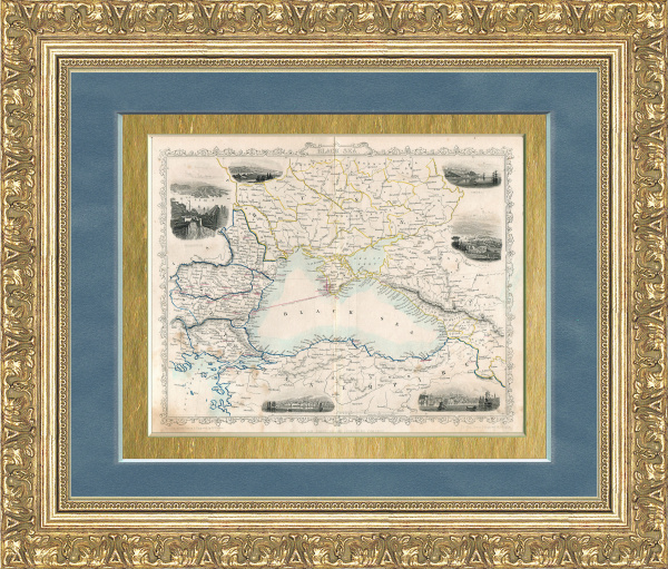 Черное море: Россия, Крым, Турция, Кавказ, антикварная с гравюрами, 1860 г. Черное море: Россия, Крым, Турция, Кавказ, антикварная с гравюрами, 1860 г.