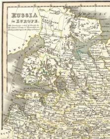 Европейская часть России с территориальными приобретениями по результатам Венского конгресса 1815 г. Антикварная карта.
