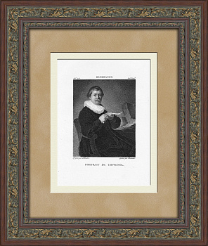 Рембрандт. Портрет Де Коппенола, французская гравюра 1809 года