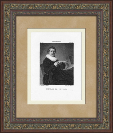 Рембрандт. Портрет Де Коппенола, французская гравюра 1809 года
