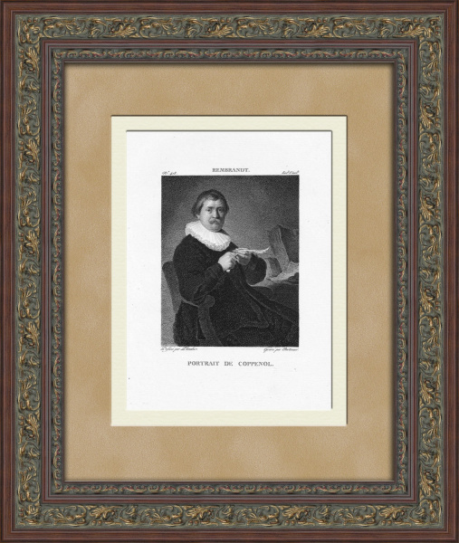 Рембрандт. Портрет Де Коппенола, французская гравюра 1809 года