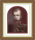 Император Николай II, авторская линогравюра с подписью