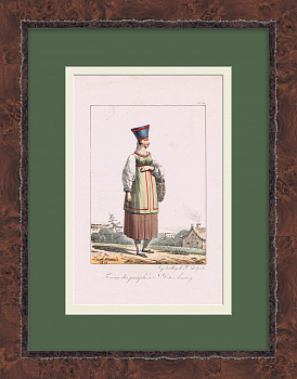 Петербурженка. Старинная, уникальная литография 19 века