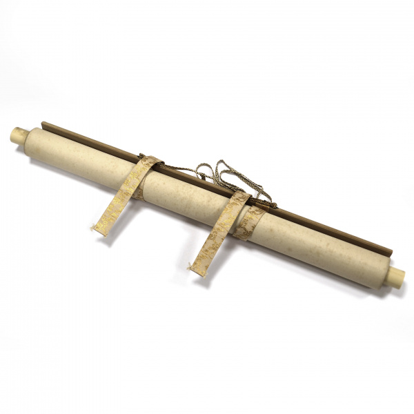 самурай минамото-но ёсие на коне. япония, живопись на шелке