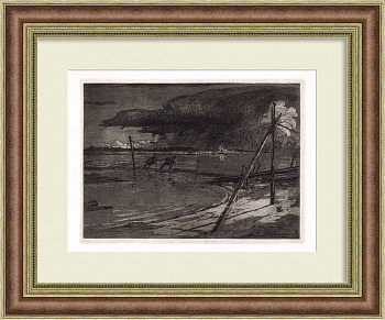 Туча, старинная линогравюра В.Д. Фалилеева, 1923 г.