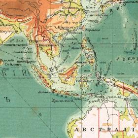 Карта мира с железными дорогами, 1900-е гг.
