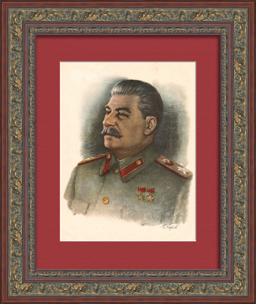 Иосиф Сталин – генералиссимус СССР. Антикварная, тиражная графика