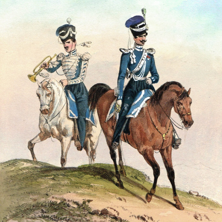 офицеры атаманского казачьего полка наследника цесаревича, редкая литография