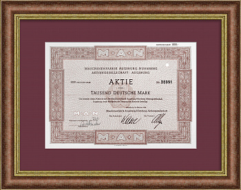 Автомобилестроительный концерн "MAN". Акция на 1000 марок 1952 года