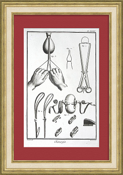 Акушерство в 18 веке, хирургия. Уникальная, старинная гравюра