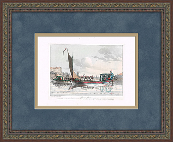 Русские забавы: прогулки на воде. Антикварная гравюра