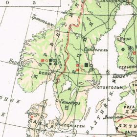 Бумажная промышленность Европы и мира, старинная карта в раме, 1927 г.