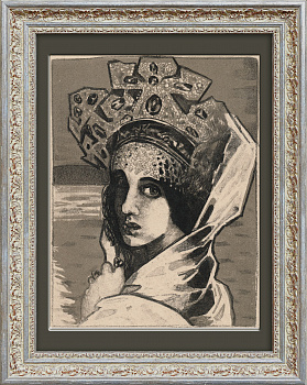 Царевна-Лебедь, литография по мотивам Врубеля