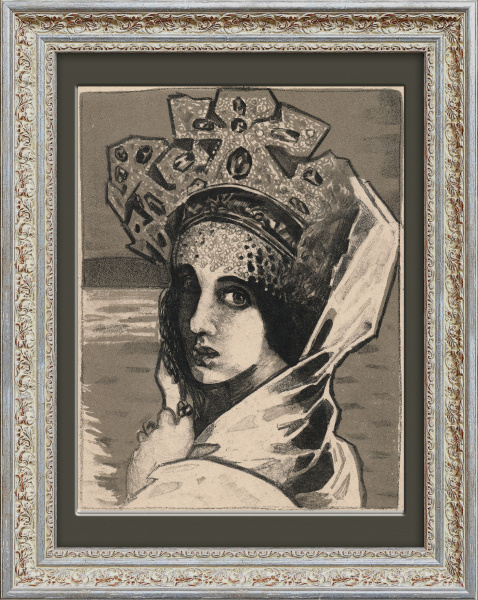 Царевна-Лебедь, литография по мотивам Врубеля