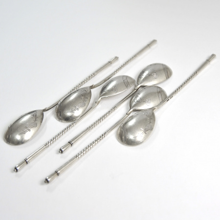 русские чайные ложки, антикварный набор
