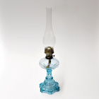 Винтажная керосиновая лампа из цветного стекла в виде вазы