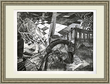 Владимир Маяковский. Большой авангардный офорт Владимир Маяковский. Большой авангардный офорт