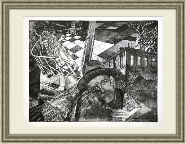 Владимир Маяковский. Большой авангардный офорт Владимир Маяковский. Большой авангардный офорт