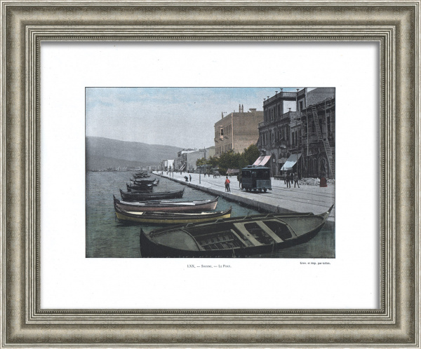 Порт Измир, Турция. Старинная, редкая фототипия