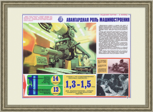 Авангардная роль машиностроения! Советский, агитационный плакат Авангардная роль машиностроения! Советский, агитационный плакат