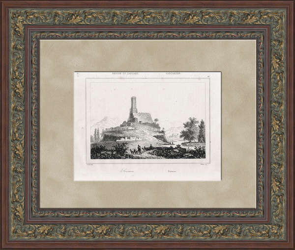 Грузия, город Сурами. Антикварная гравюра 19 века Грузия, город Сурами. Антикварная гравюра 19 века