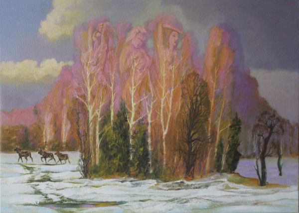 Весна. Лоси. Авторская живопись