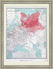 Площадь казенных лесов в губерниях Европейской России. Старинная карта