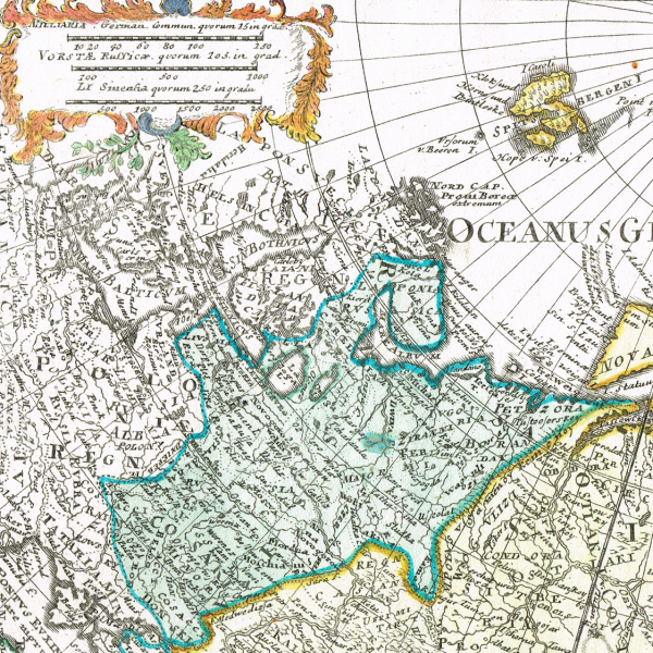 Российская империя, гравированная карта с ручной раскраской, 1780-е гг. Подарок руководителю российская империя, гравированная карта с ручной раскраской, 1780-е гг.