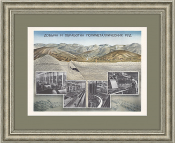 Добыча и обработка полиметаллических руд. Советский плакат