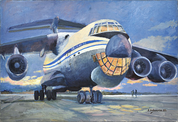 Самолет Ил-76. Авторская живопись Самолет Ил-76. Авторская живопись