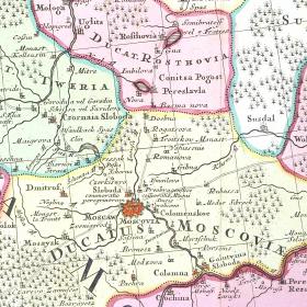 Карта Империи Московитов на 2-х листах, 1-я половина 18 века, большой формат