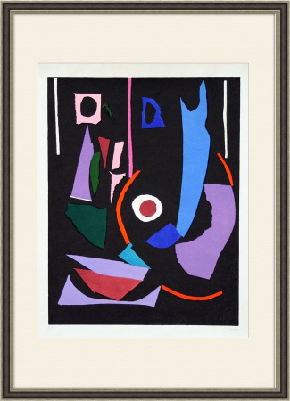 Черный коллаж. Авторская литография А. Ланского. 1950-60 гг.
