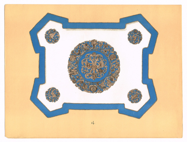 Эмалевый поднос, старинная хромолитография