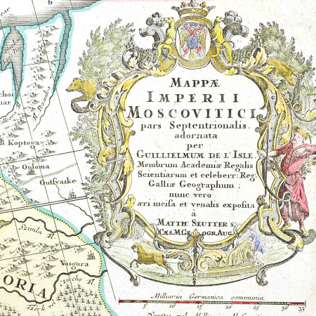 карта империи московитов на 2-х листах, 1-я половина 18 века, большой формат
