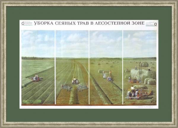 Сенокос в лесостепной зоне. Редкий, старинный плакат