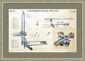 Сельскохозяйственная техника. Стогометатель. Редкий, советский плакат Сельскохозяйственная техника. Стогометатель. Редкий, советский плакат