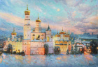 Морозная красота Кремля. Авторская живопись И. Разживина