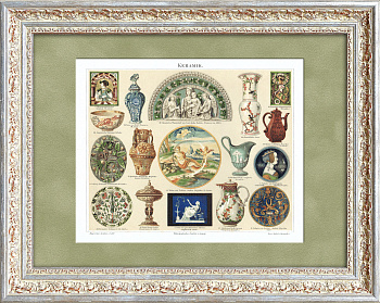 Европейская и восточная керамика 14-19 веков. Старинная хромолиография