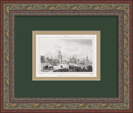 Спасская башня, Московский кремль. Старинная гравюра