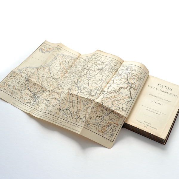 париж, старинный путеводитель с картами и планами