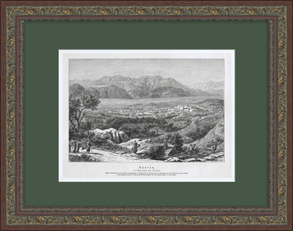 Спарта, Древняя Греция. Старинная гравюра