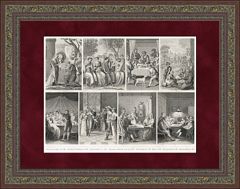 Быт и развлечения Западной Европы в 14-19 веках. Антикварная гравюра